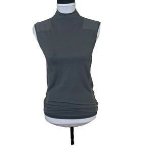Theory Mock Turtleneck Tank Top Gray Size Small